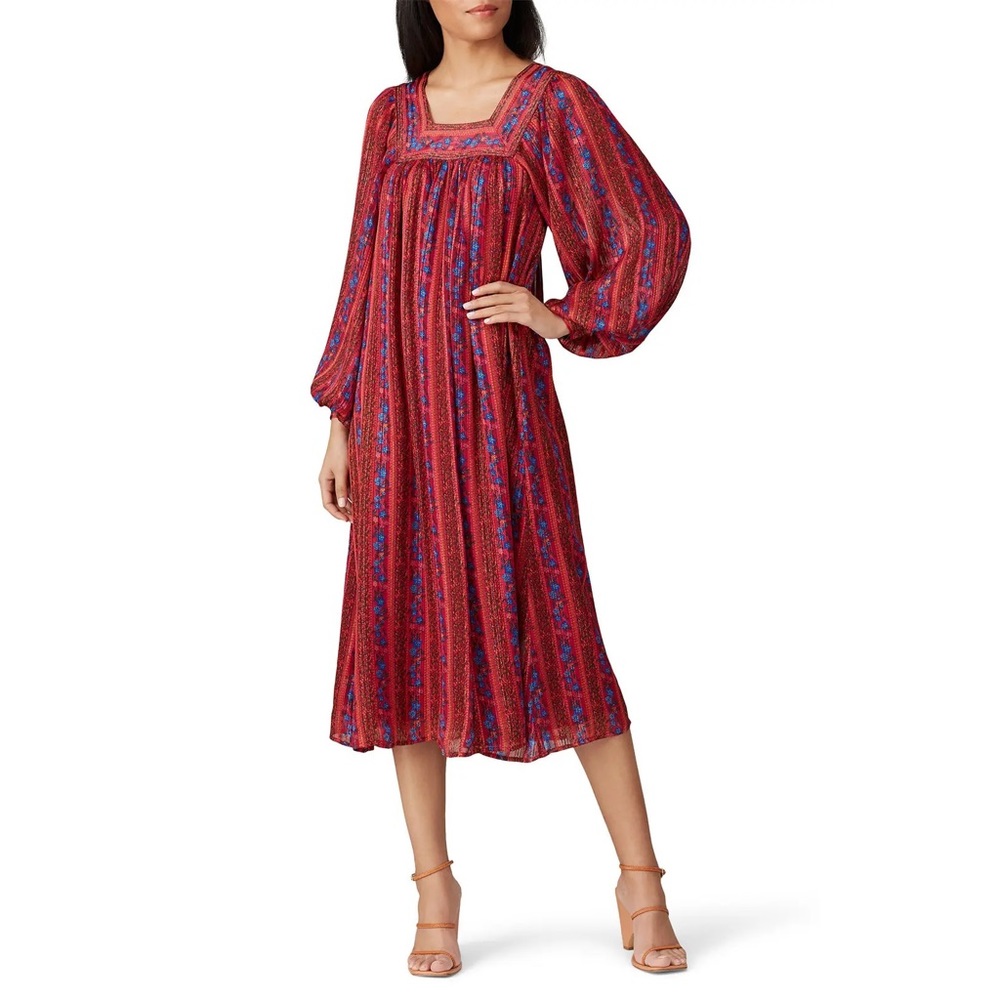 Sweet Baby Jamie Red Floral Boho Dress Medium